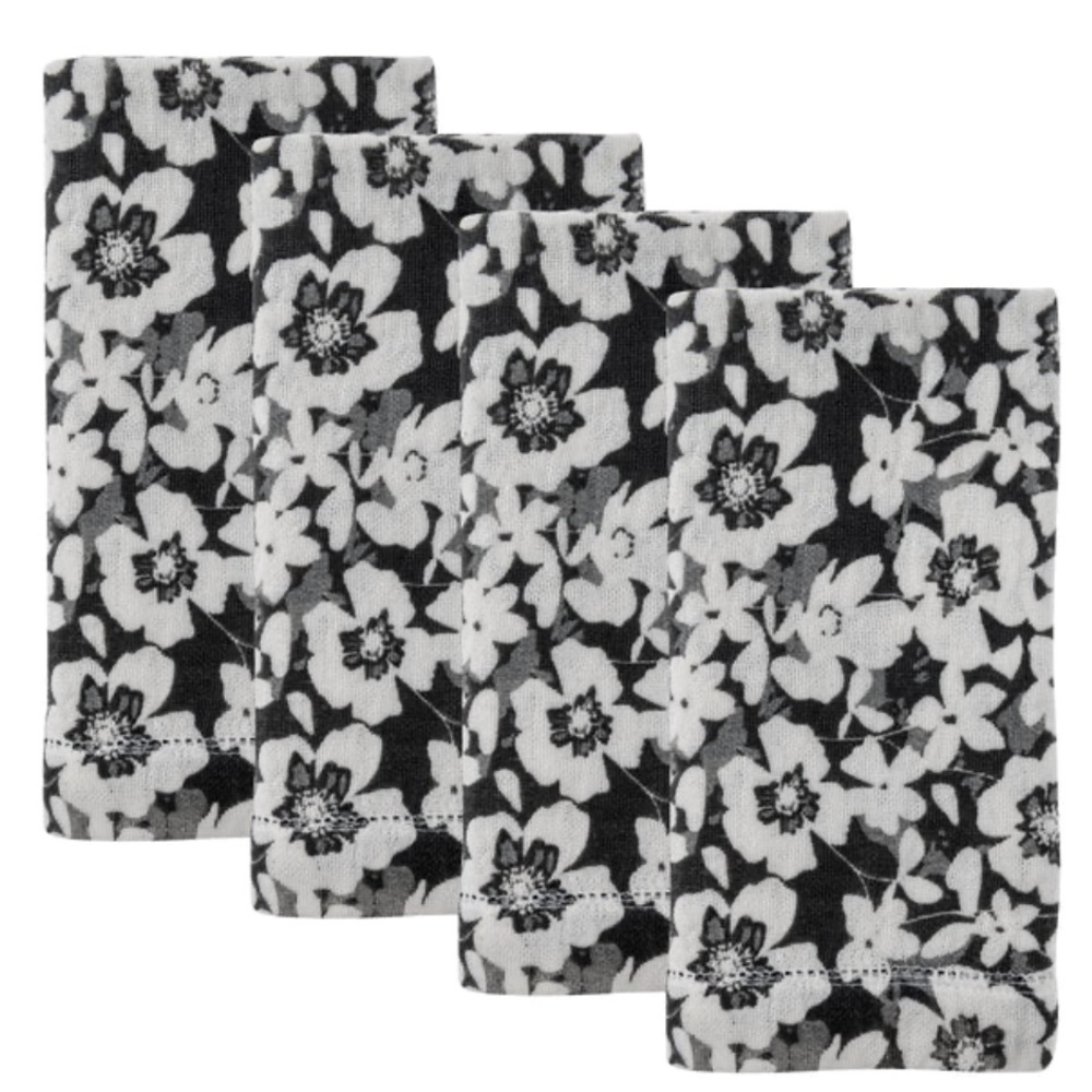 Karma cotton “ink floral” print dinner napkins/set of 4-NWT